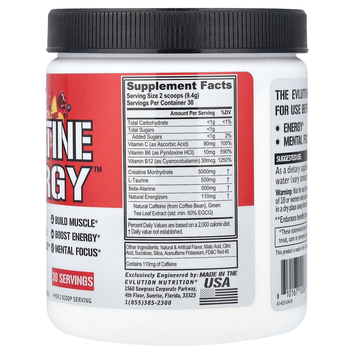 EVLution Nutrition, Creatine Energy™, Fruit Punch, 9.95 oz (282 g)