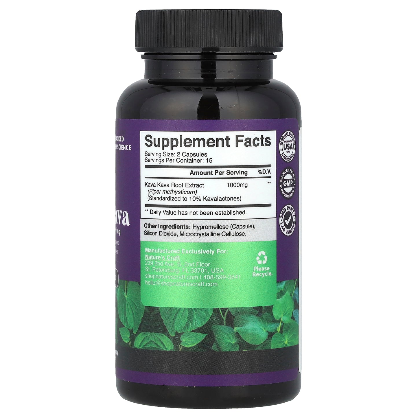 Nature's Craft, Kava Kava, 30 Capsules (500 mg per Capsule)