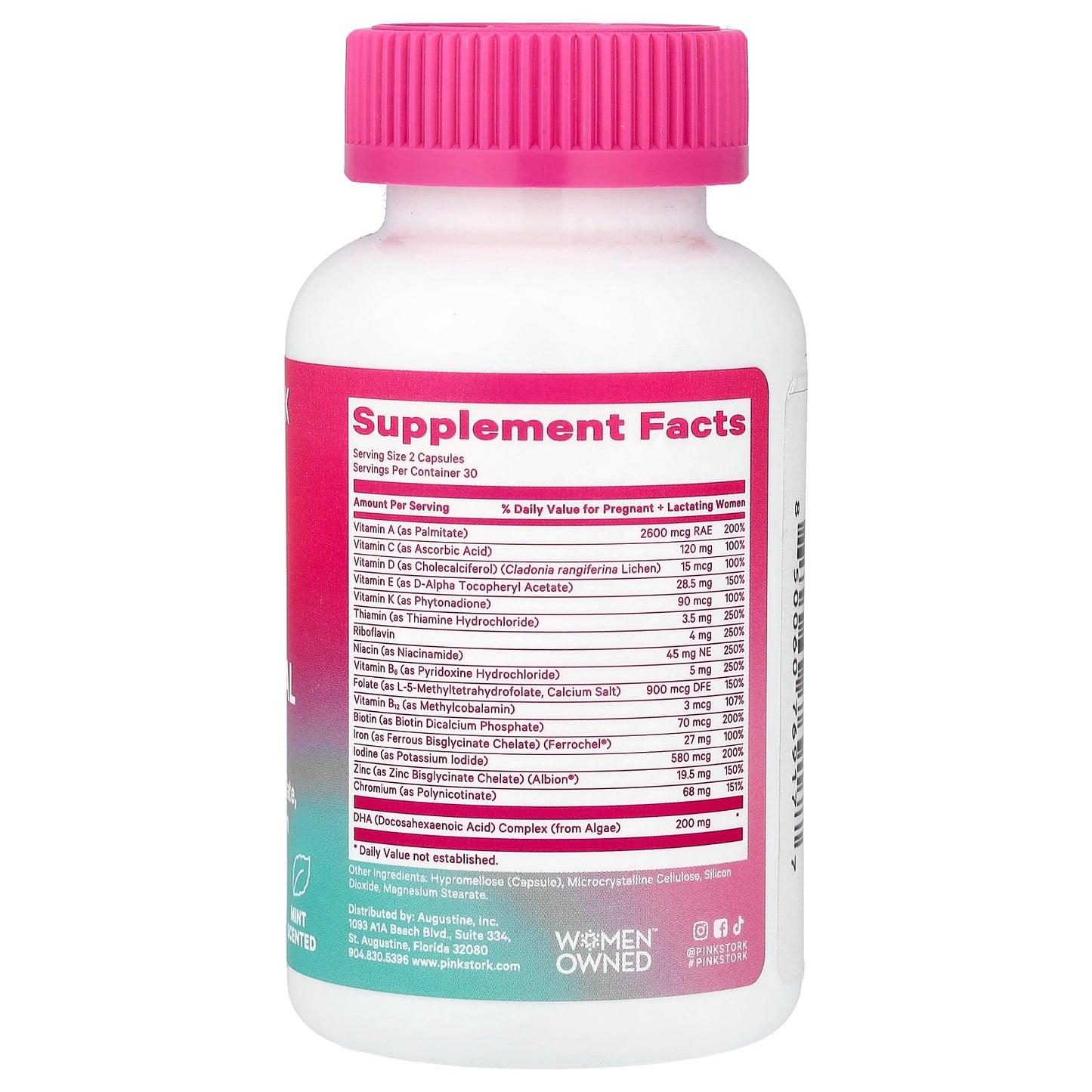 Pink Stork, Total Postnatal + DHA, Mint, 60 Capsules