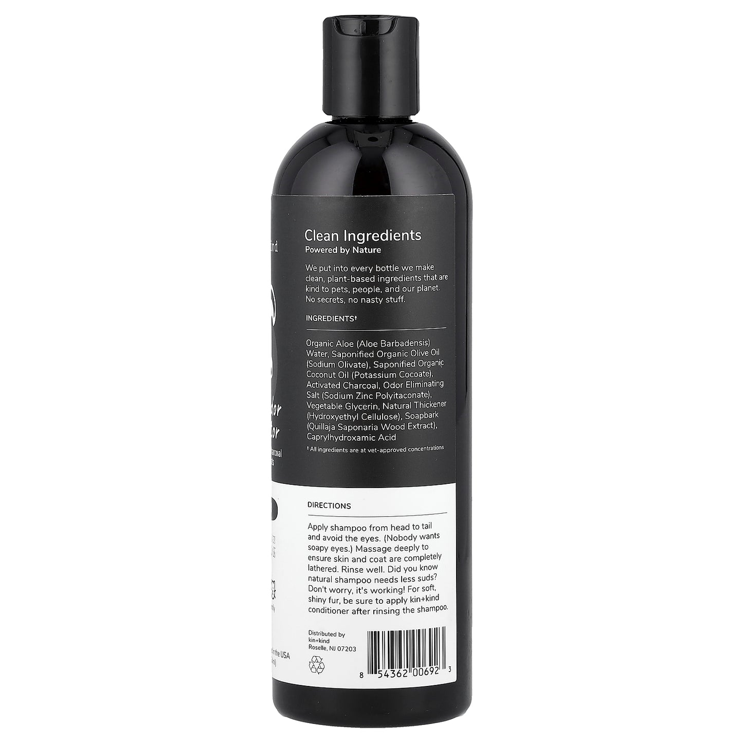 Kin+Kind, Skunk Odor Eliminator Shampoo, For Dogs + Cats, Unscented, 12 fl oz (354 ml)