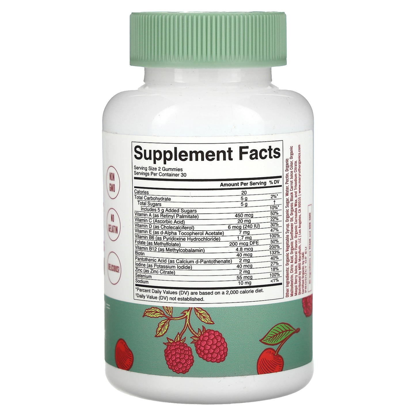 MaryRuth's, Organic Women's Multivitamin, Cherry & Raspberry, 60 Gummies