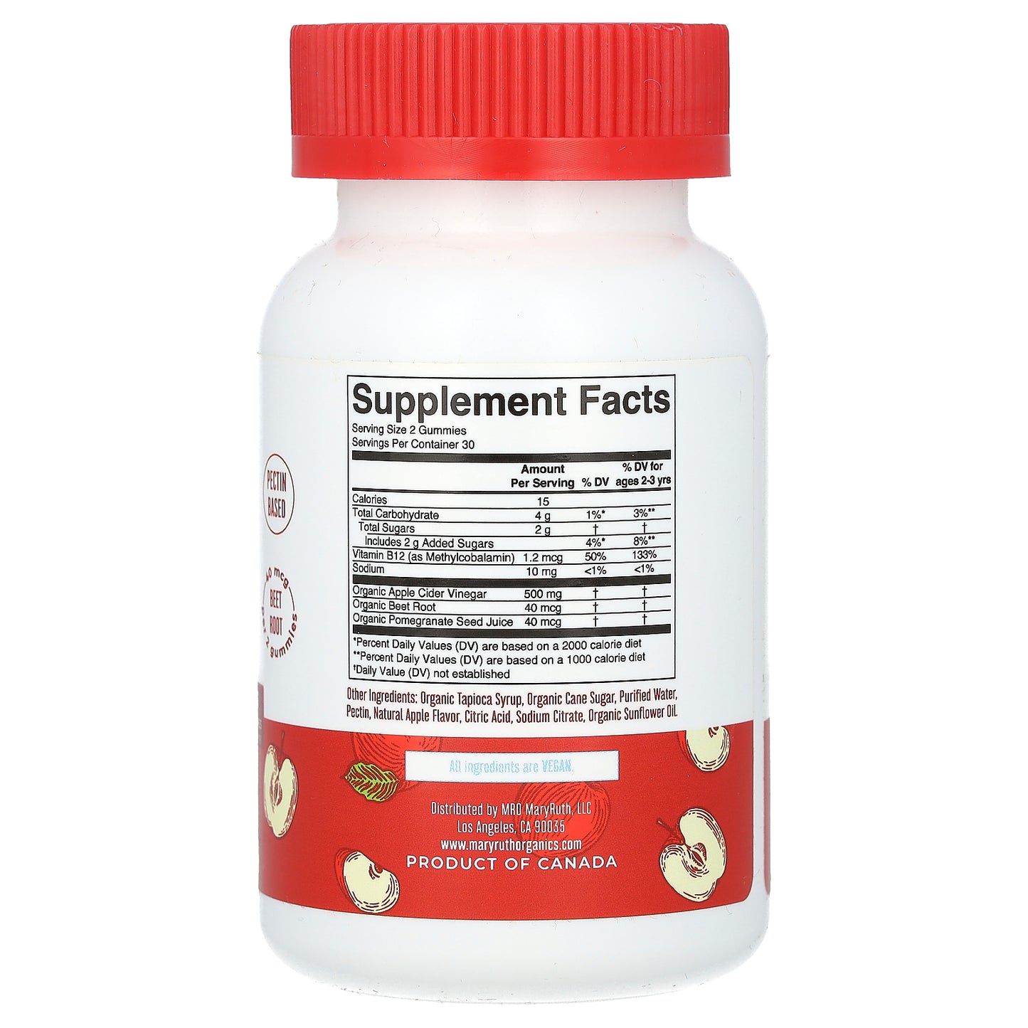 MaryRuth's, Apple Cider Vinegar Gummies, Apple, 60 Gummies