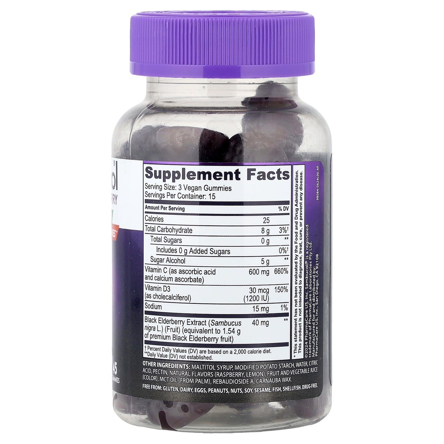 Sambucol, Black Elderberry, Zero Sugar, Triple Immunity Gummies , 45 Gummies