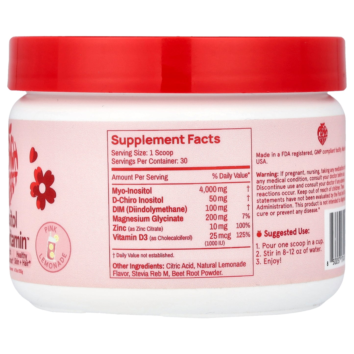 Peach Perfect, Inositol Multivitamin™, Pink Lemonade, 4.75 oz (135 g)