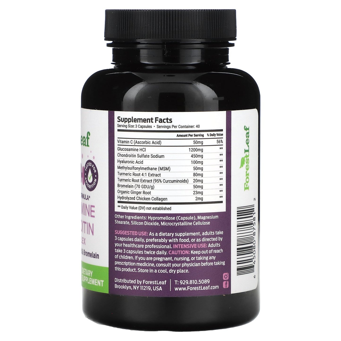 Forest Leaf, Glucosamine Chondroitin, 120 Capsules