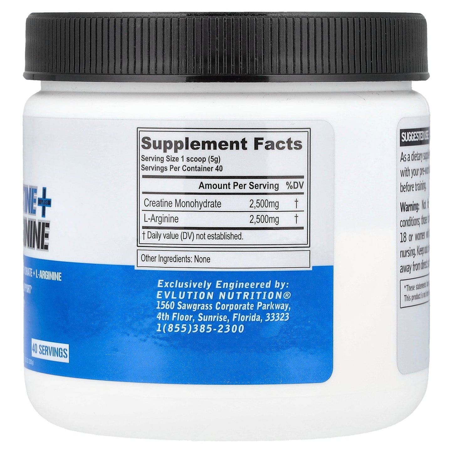 EVLution Nutrition, Creatine + L-Arginine, Unflavored, 7.05 oz (200 g)