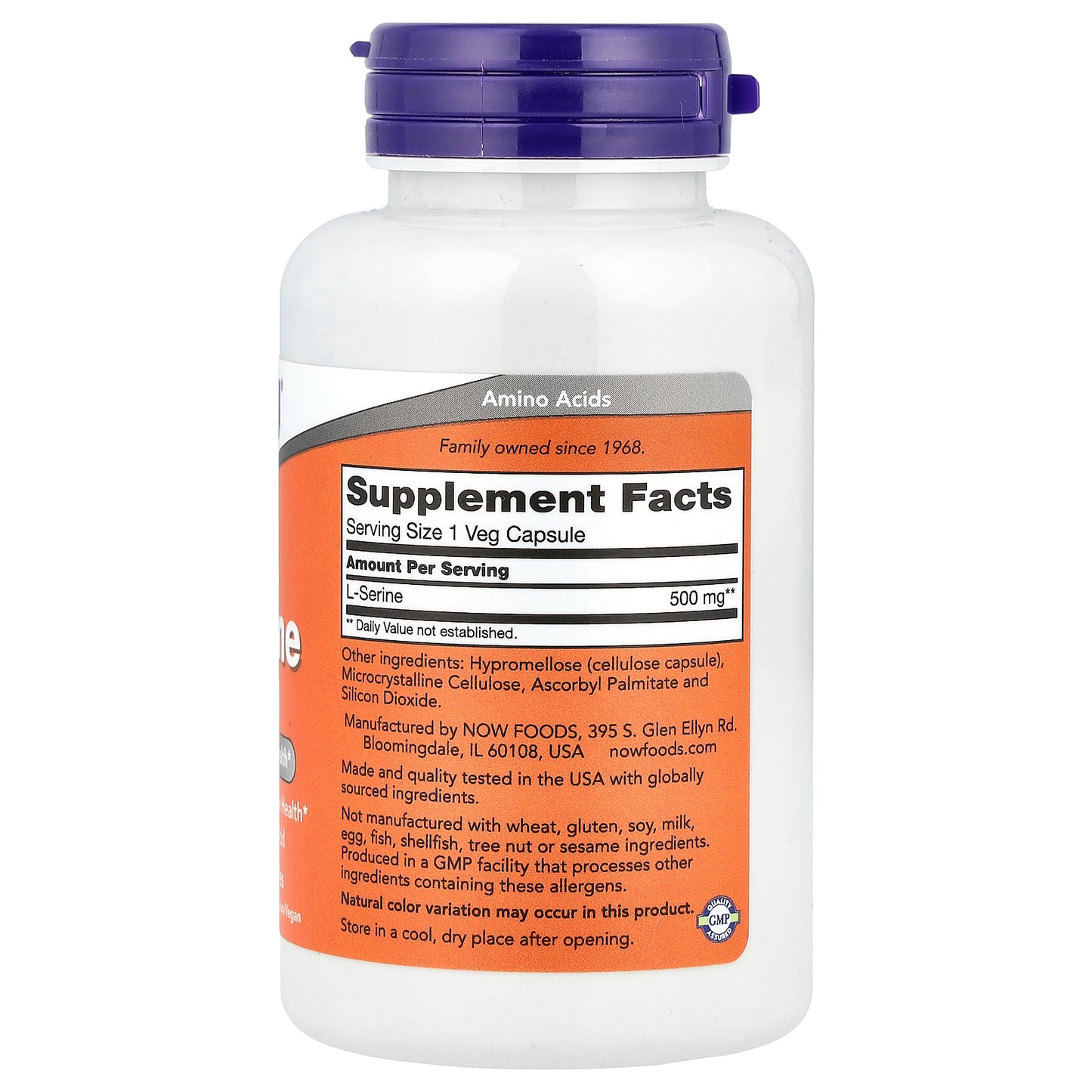 NOW Foods, L-Serine, 500 mg , 120 Veg Capsules