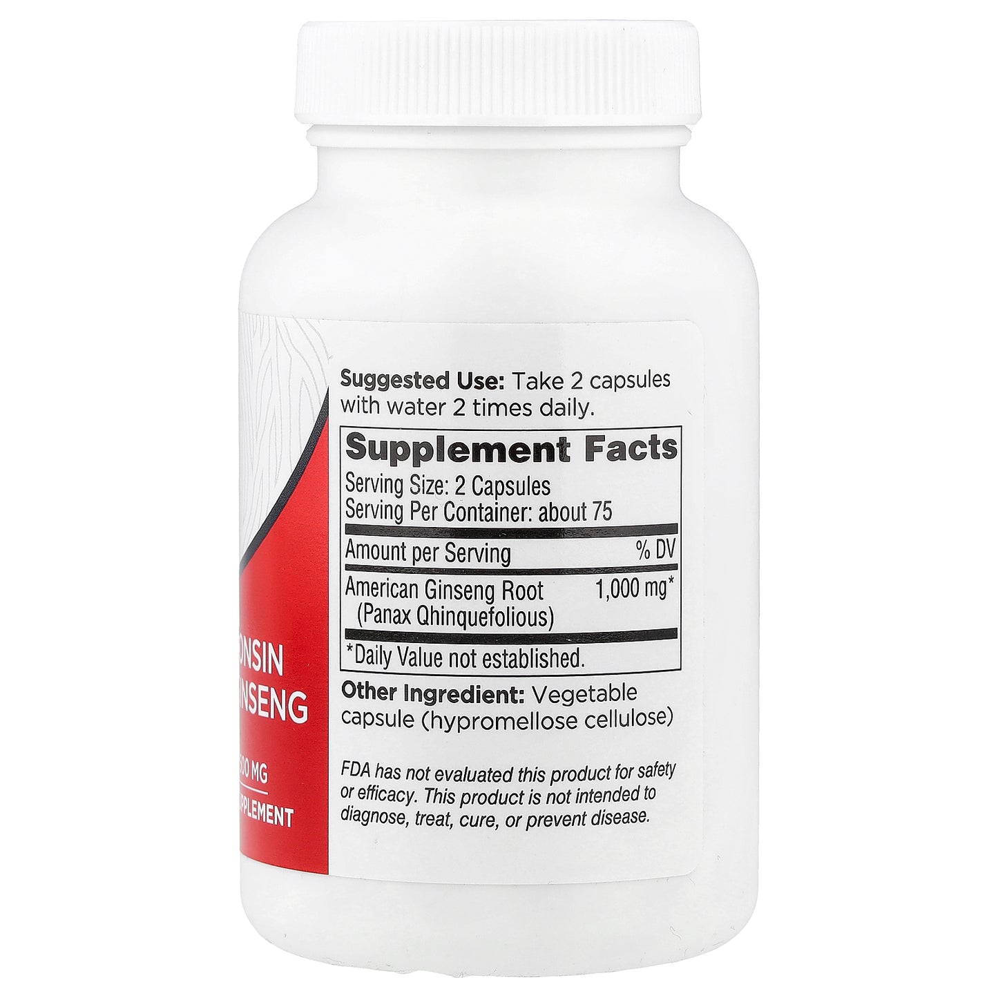 Dairyland Ginseng, 100% Wisconsin American Ginseng , 500 mg, 150 Capsules