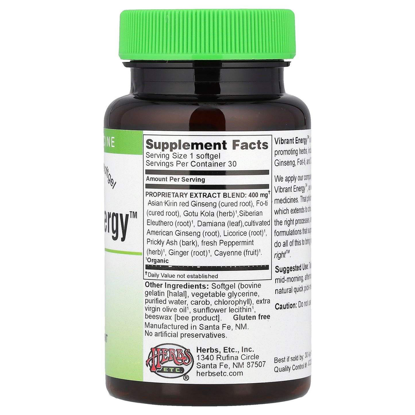 Herbs Etc., Vibrant Energy™, 30 Softgels