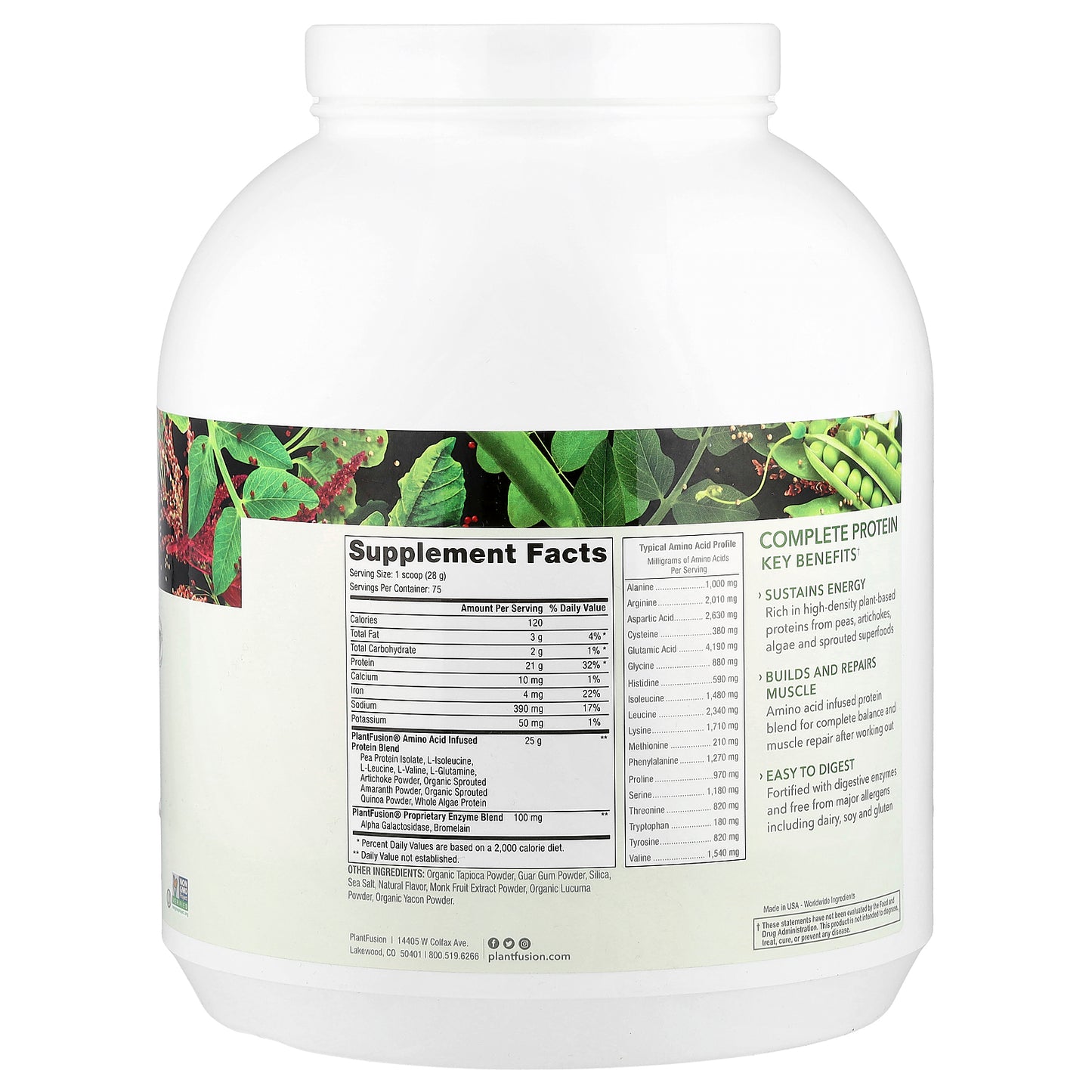 PlantFusion, Complete Protein, Natural, 4.36 lb (2.1 kg)