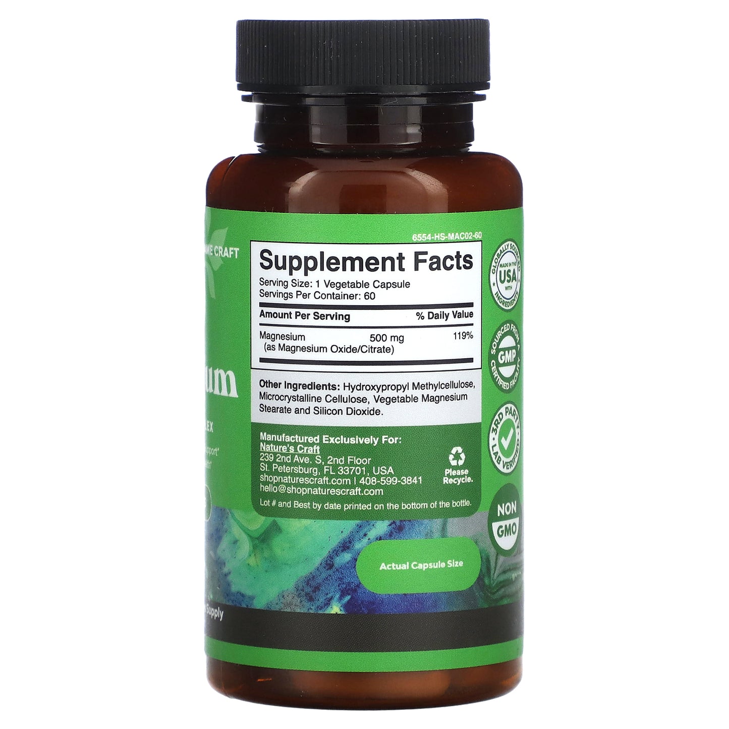 Nature's Craft, Magnesium, Advanced Complex, 500 mg, 60 Capsules