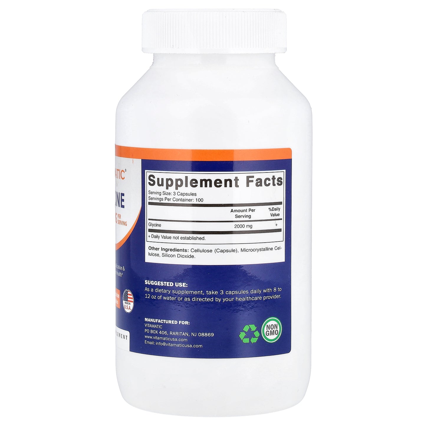 Vitamatic, Glycine, 300 Vegetarian Capsules (666 mg per Capsule)