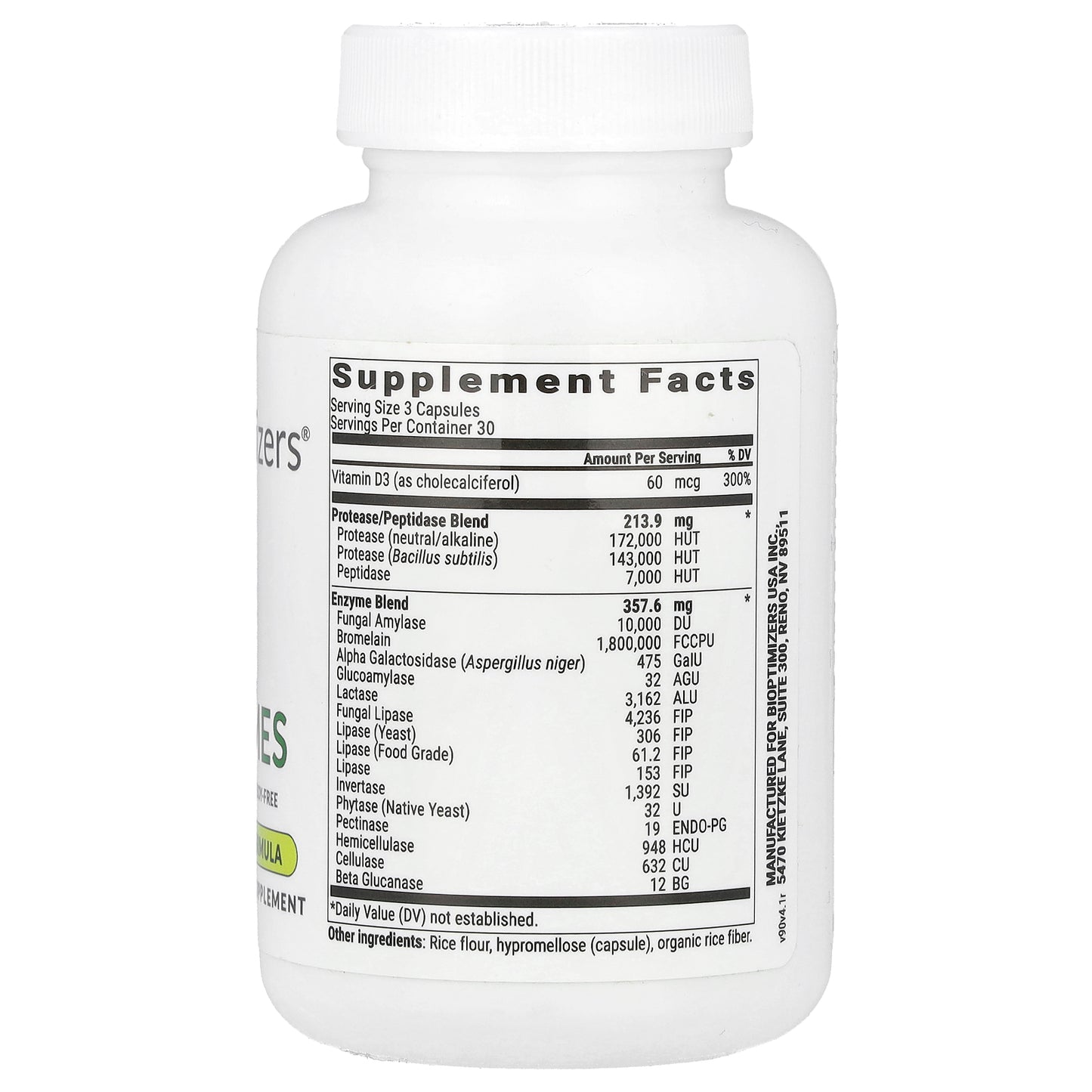 BIOptimizers, Masszymes, 90 Veggie Caps