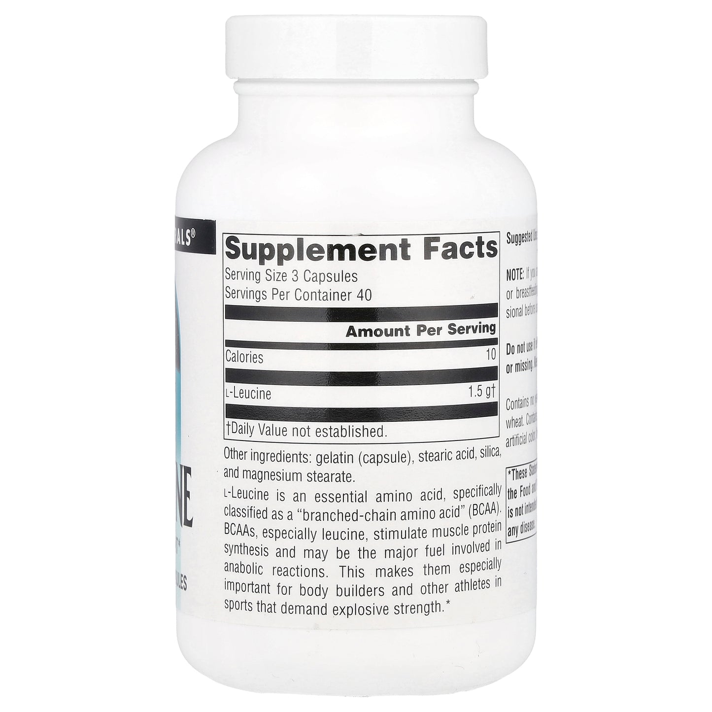 Source Naturals, Free-Form L-Leucine, 500 mg , 120 Capsules