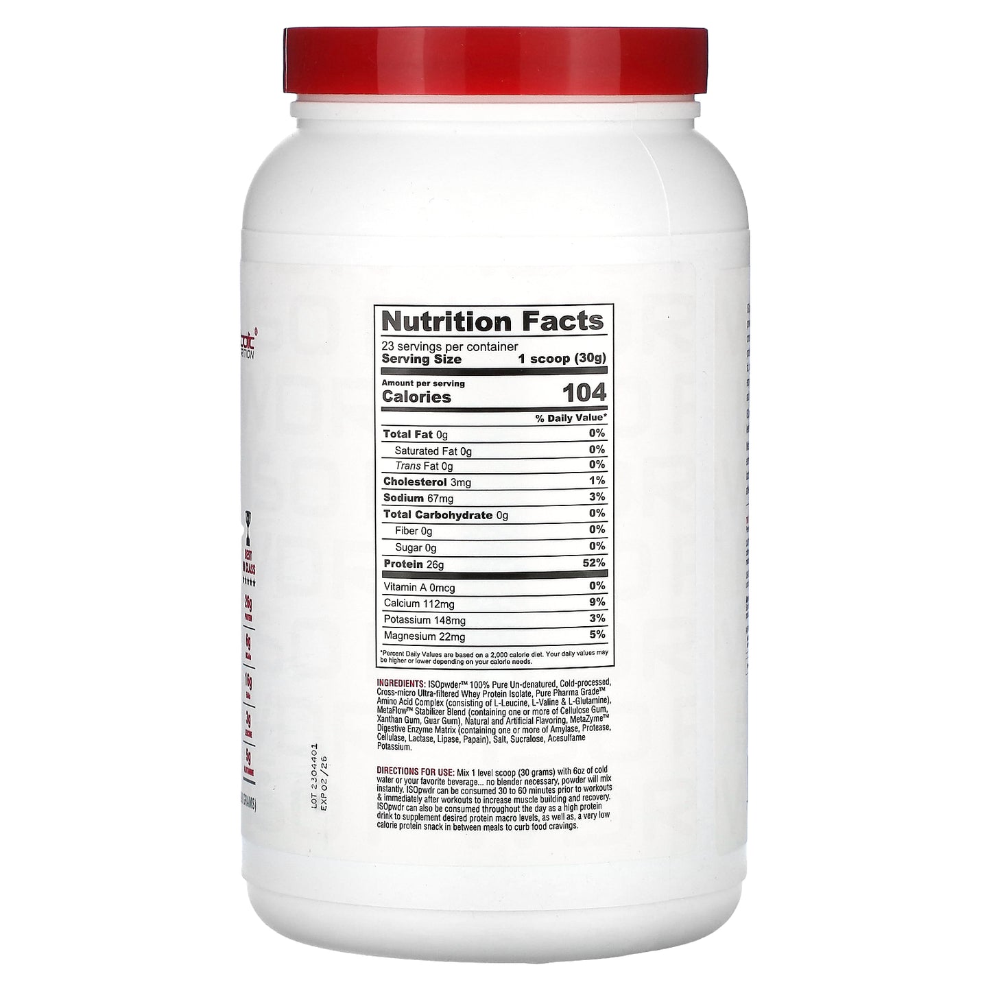 Metabolic Nutrition, ISOpwdr, Whey Protein Isolate, Banana Cream, 1.52 lbs (690 g)