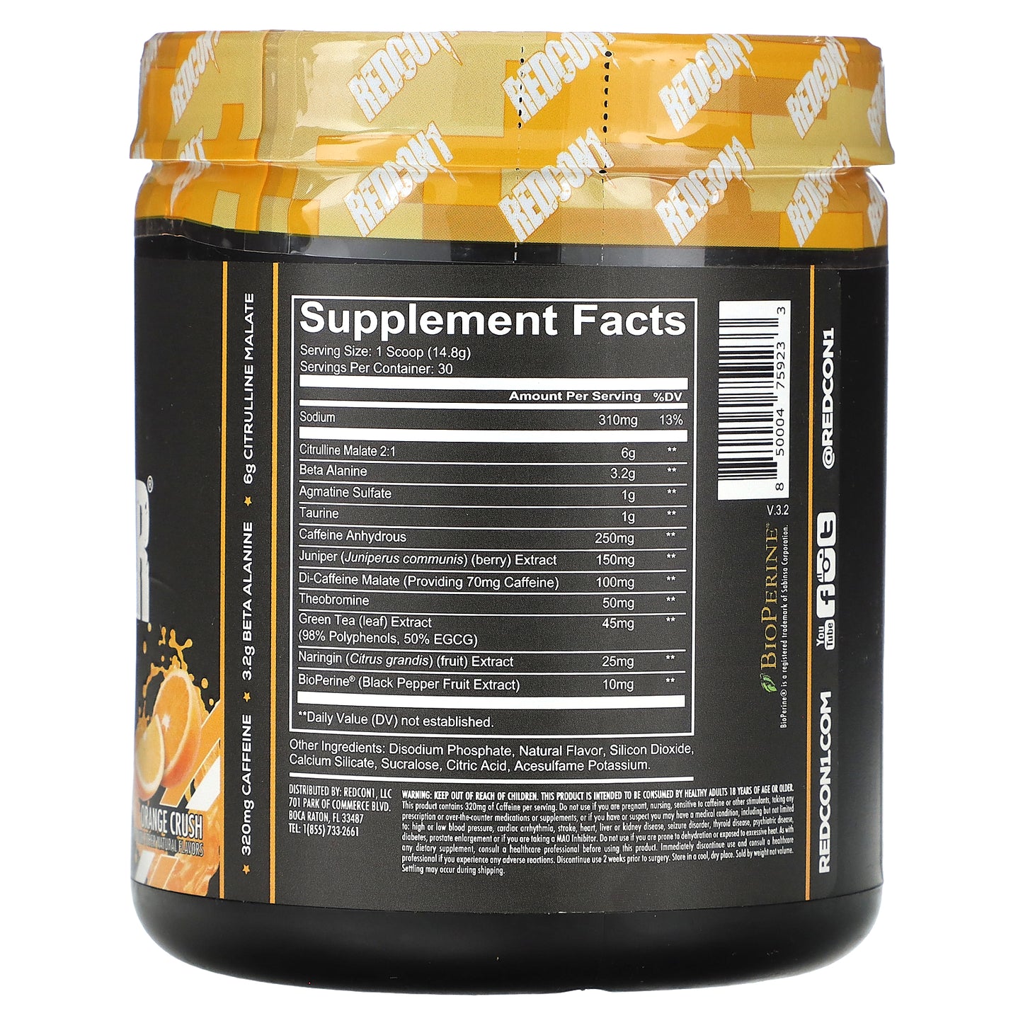 Redcon1, Total War, Pre-Workout, Orange Crush, 15.66 oz (444 g)