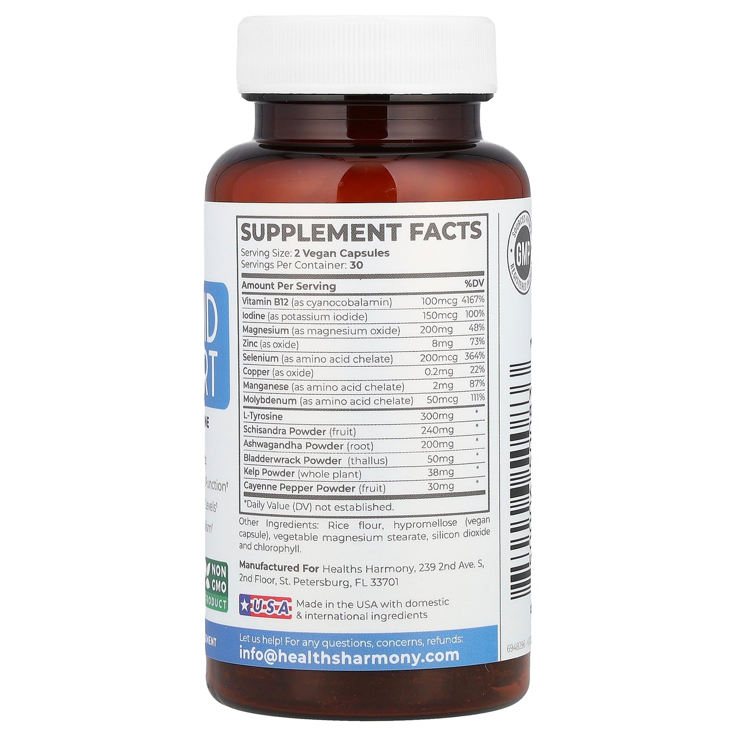 Healths Harmony, Thyroid Support With Natural Iodine, 60 Capsules