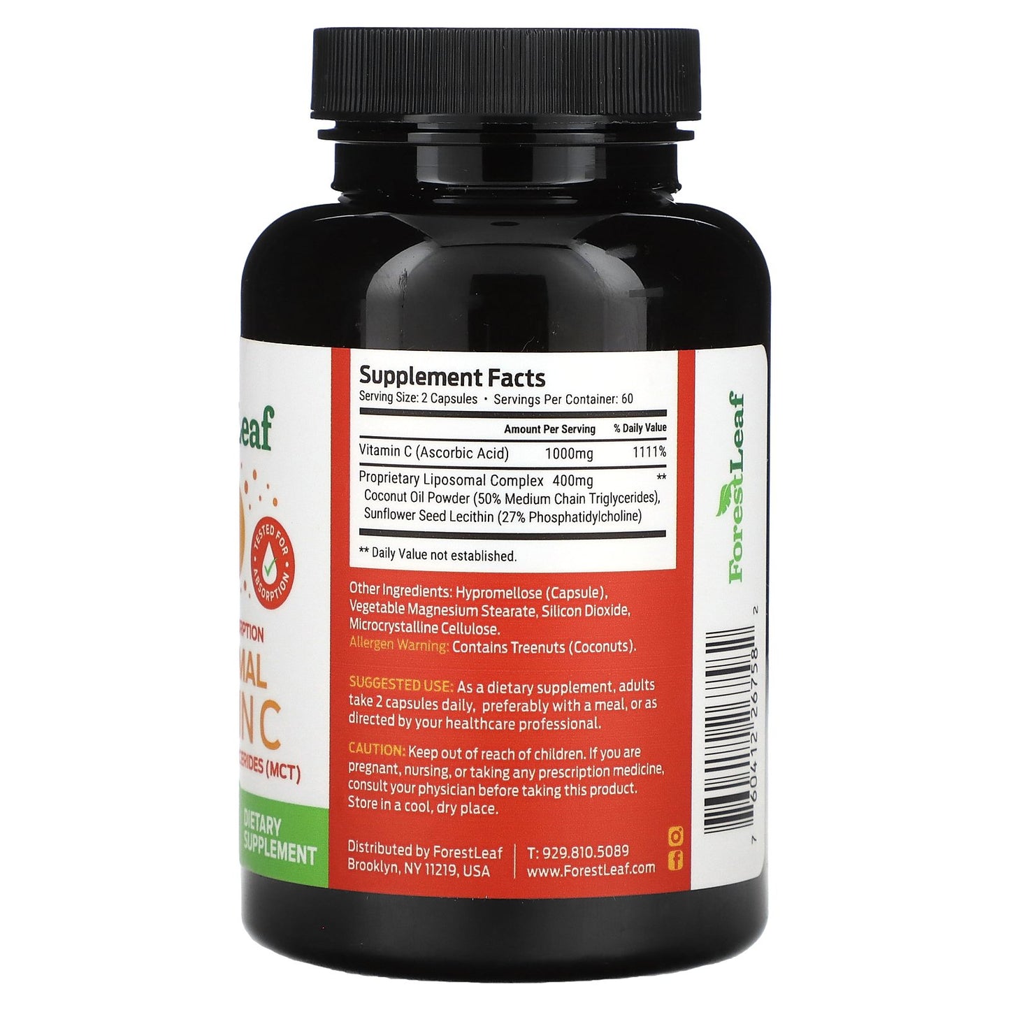 Forest Leaf, Liposomal Vitamin C, 120 Vegetable Capsules
