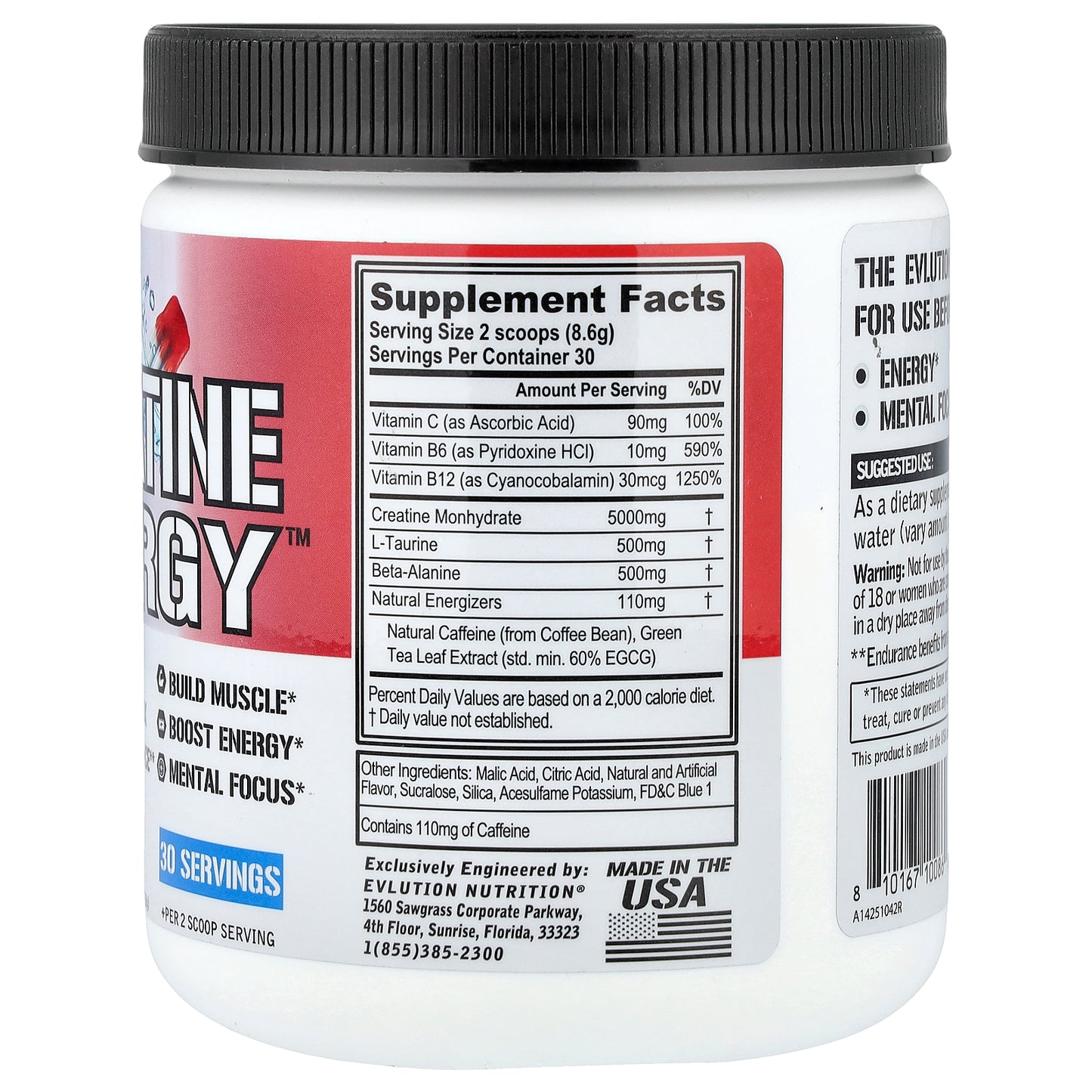 EVLution Nutrition, Creatine Energy™, Rocket Pop, 9.1 oz (258 g)