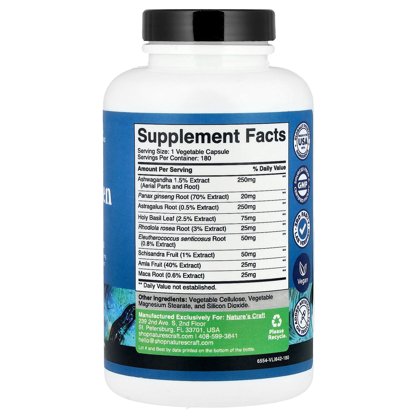 Nature's Craft, Adaptogen Blend, 180 Capsules