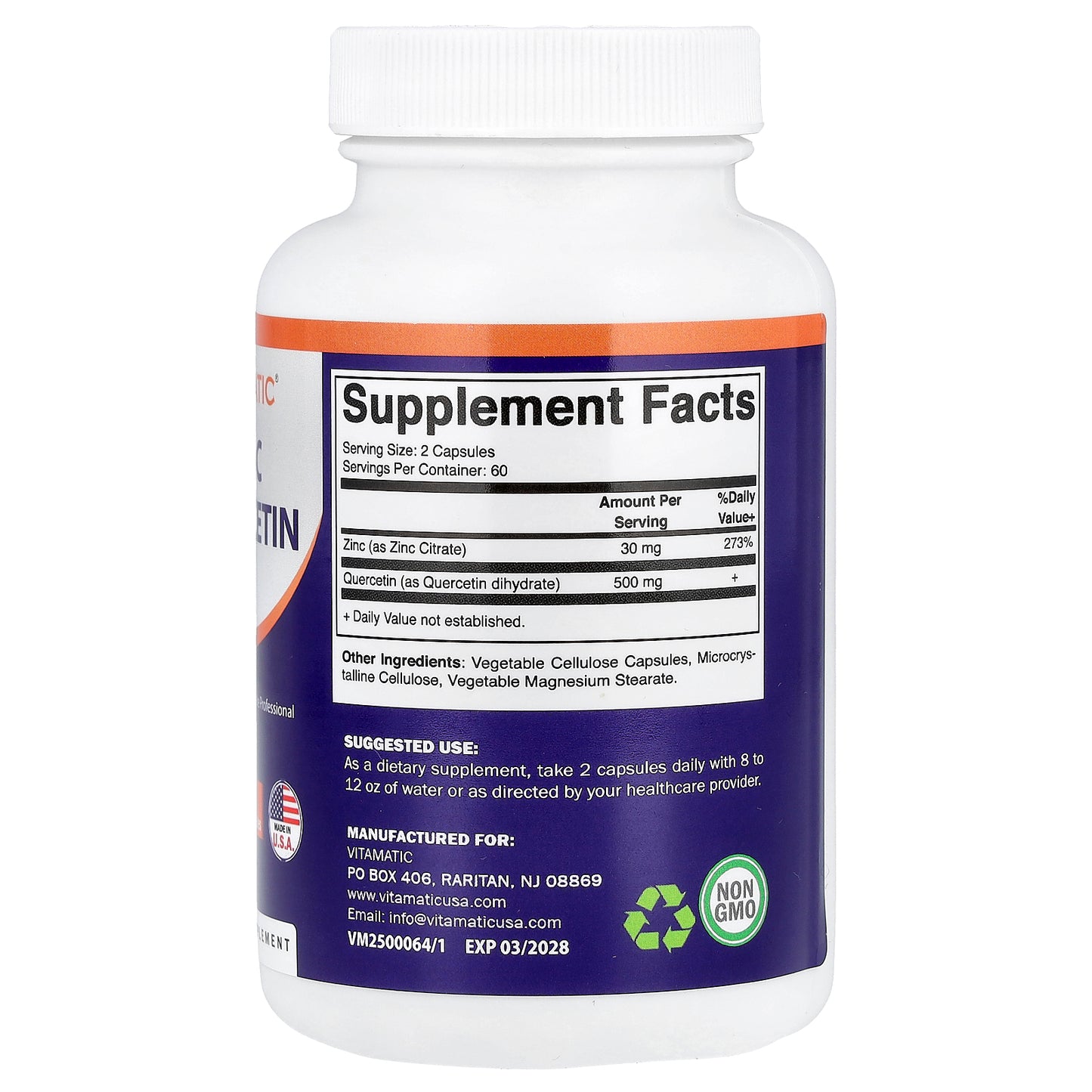 Vitamatic, Zinc Quercetin, 120 Veggie Capsules