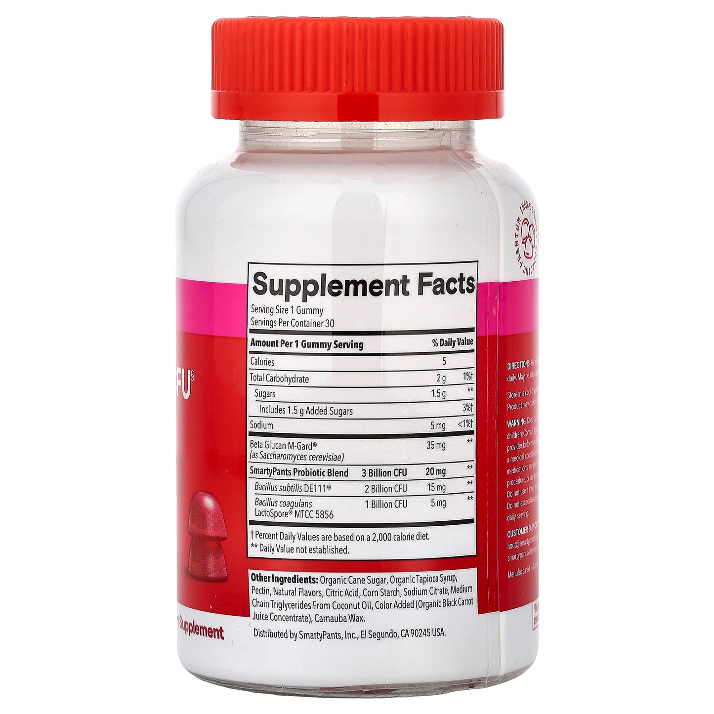 SmartyPants, Digestive, Probiotic Gummies, Strawberry, 30 Gummies