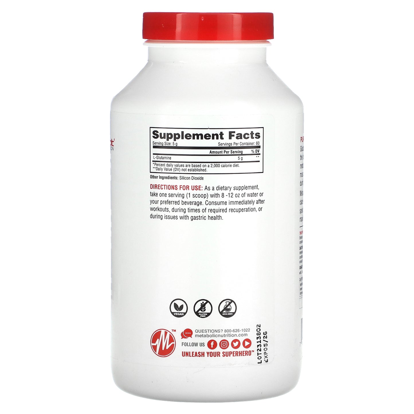 Metabolic Nutrition, L-Glutamine, Unflavored, 10.58 oz (300 g)