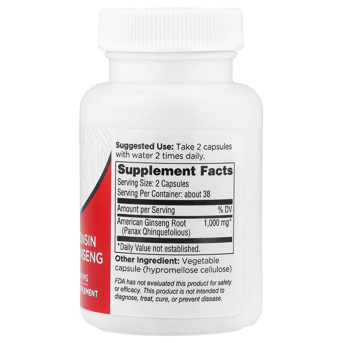 Dairyland Ginseng, 100% Wisconsin American Ginseng, 500 mg, 75 Capsules