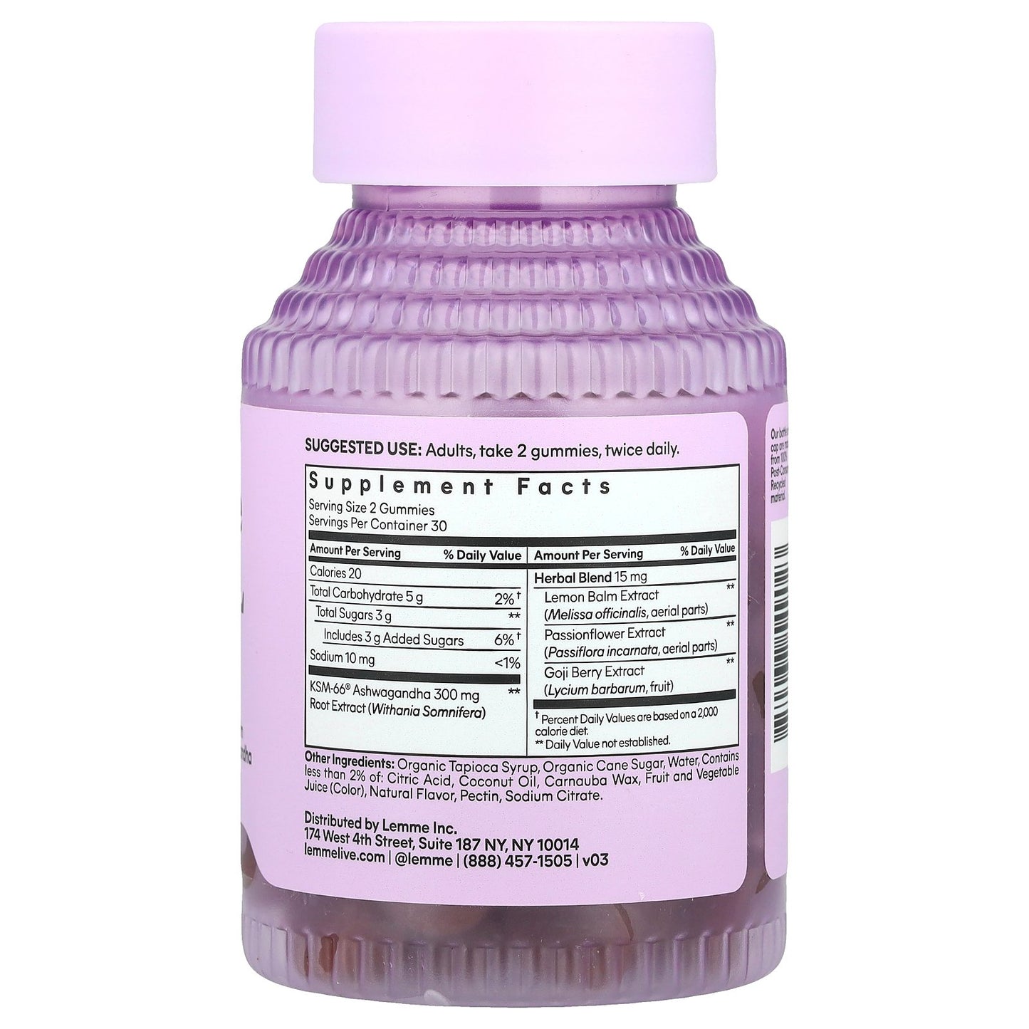 Lemme, Chill, De-Stress Ashwagandha Gummies, 60 Gummies