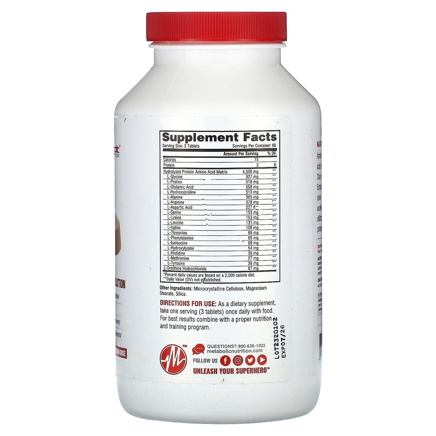 Metabolic Nutrition, Amino 4500, 180 Tablets