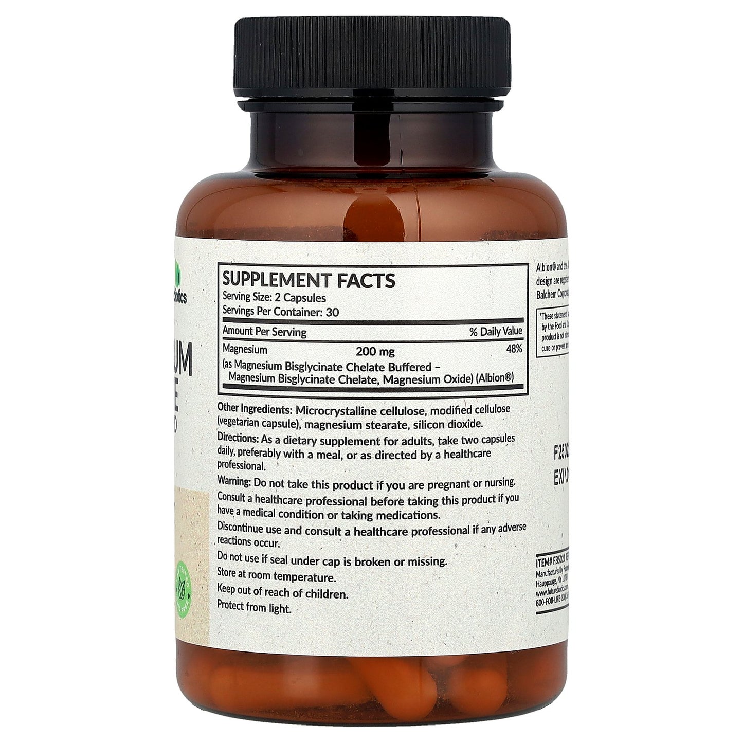 Futurebiotics, Magnesium Glycinate, 60 Vegetarian Capsules (100 mg per Capsule)