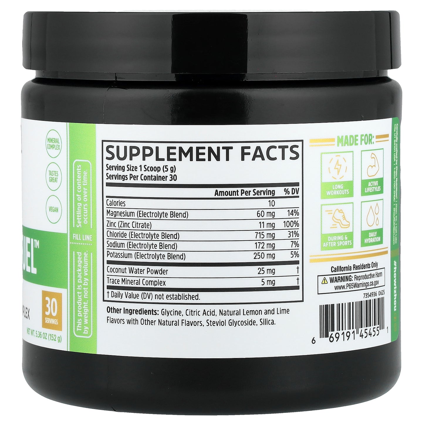 Zhou Nutrition, Hydro-Fuel™, Advanced Electrolyte Complex, Lemon Lime, 5.36 oz (152 g)