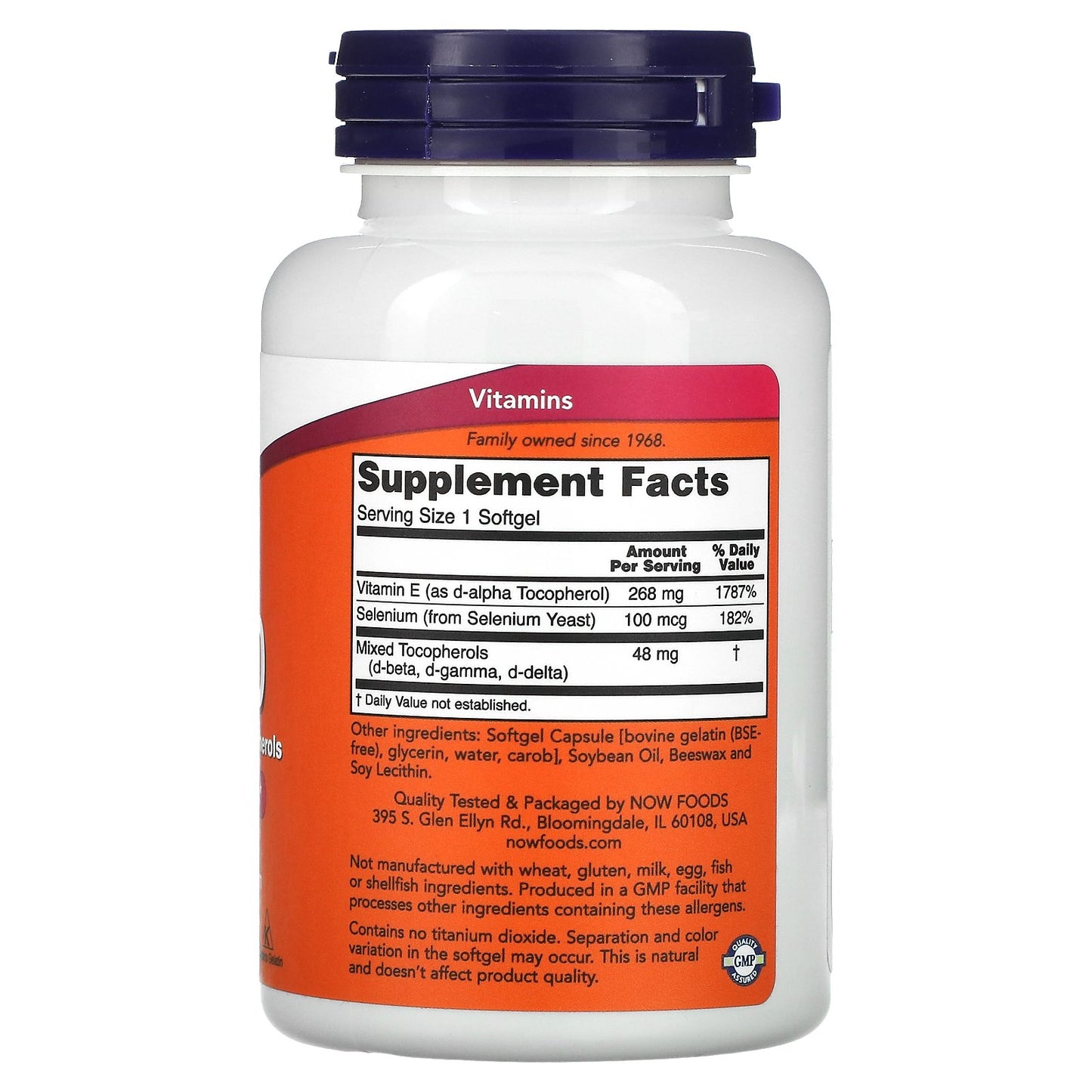 NOW Foods, E-400 D-Alpha with Mixed Tocopherols, 100 Softgels