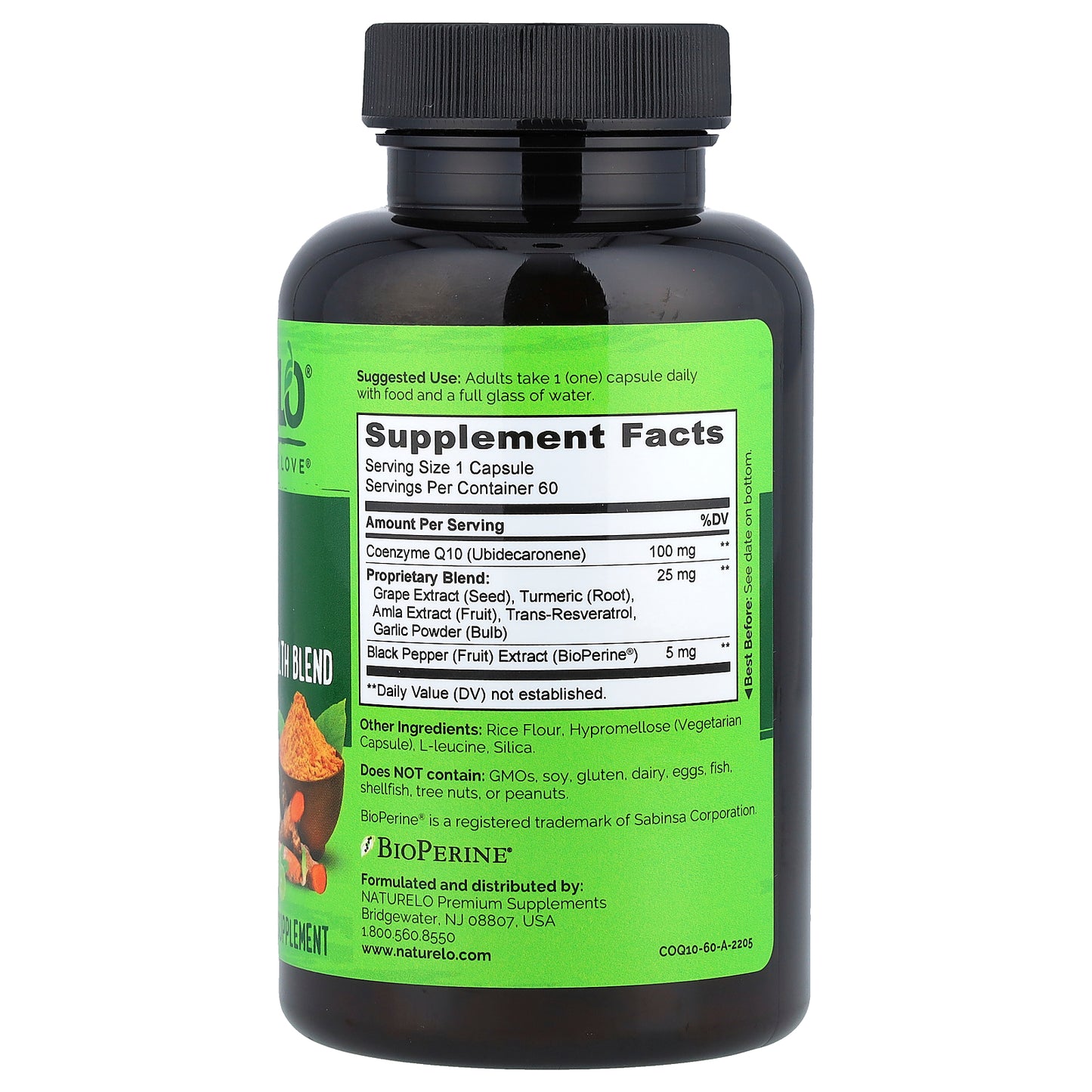 NATURELO, CoQ10, 60 Vegetarian Capsules