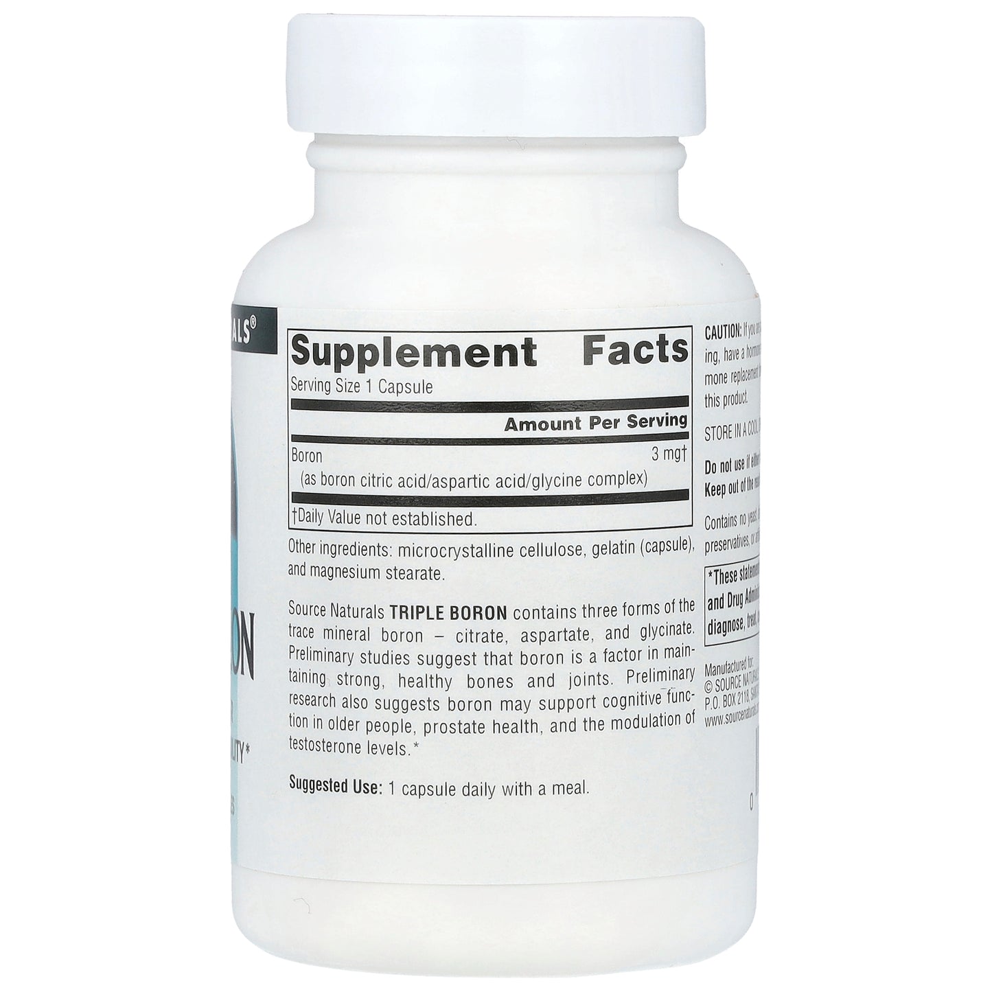 Source Naturals, Triple Boron , 3 mg, 100 Capsules