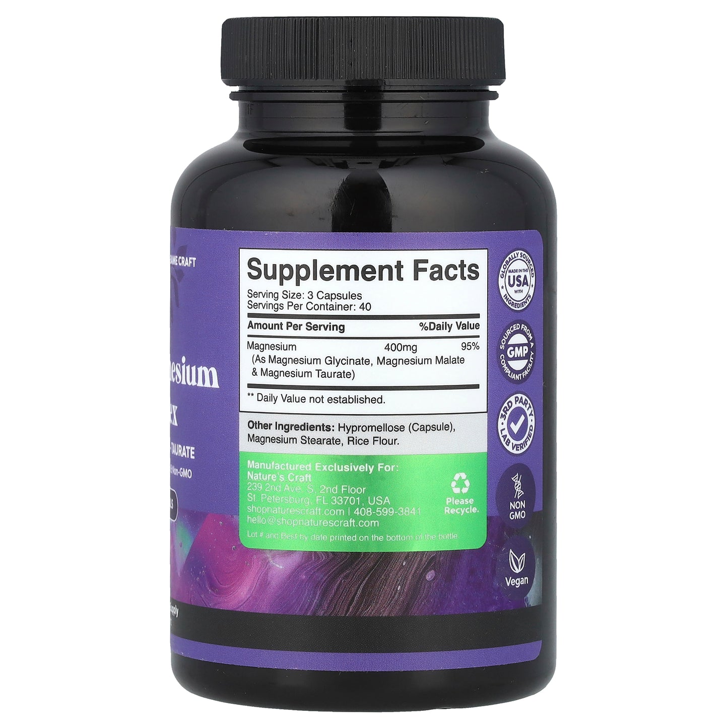 Nature's Craft, Triple Magnesium Complex, 120 Capsules (133 mg per Capsule)