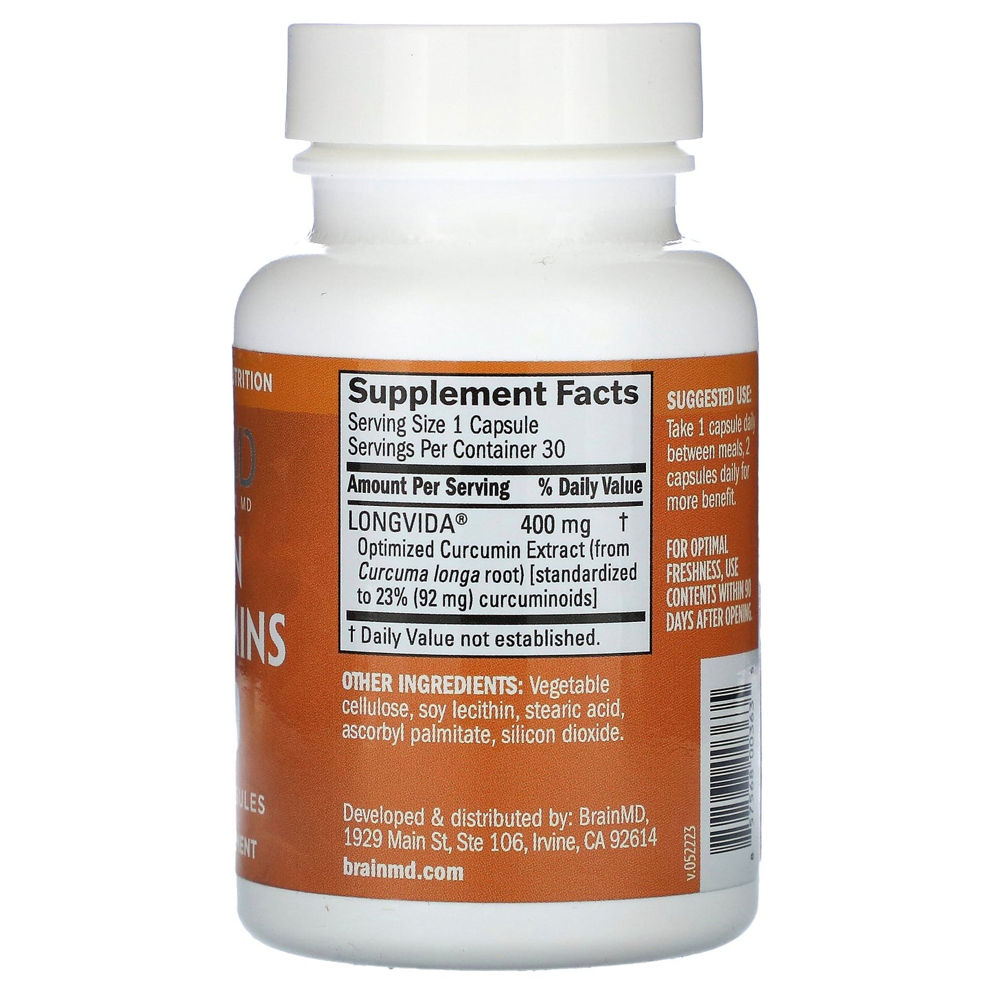 BrainMD, Brain Curcumins, 30 Vegan Capsules (400 mg per Capsule)