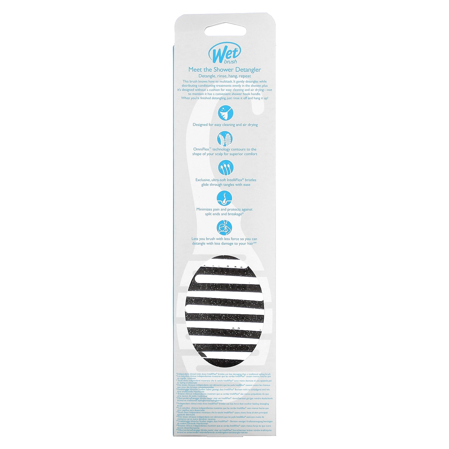 Wet Brush, Shower Detangler Brush, Black, 1 Brush