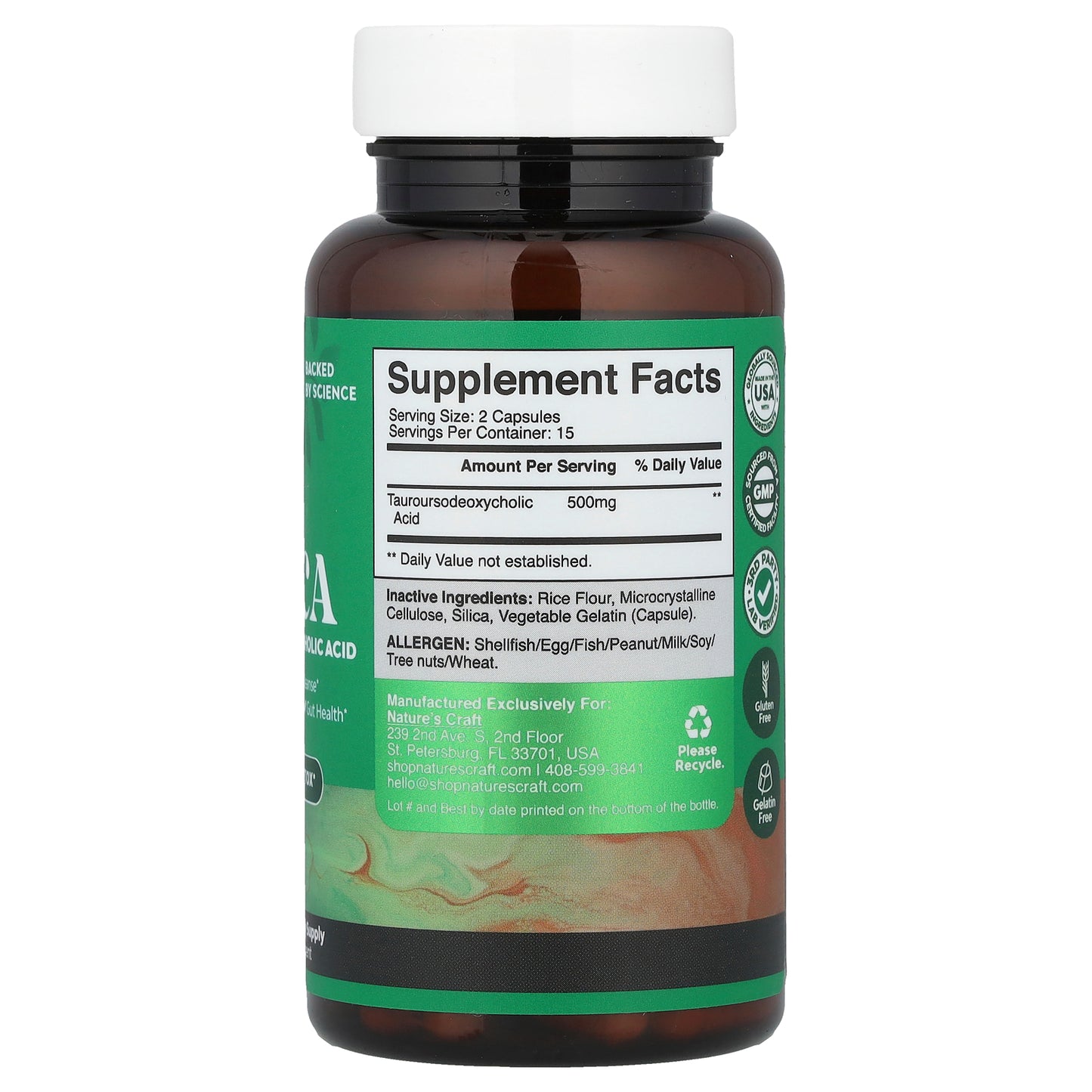 Nature's Craft, TUDCA, 30 Capsules (250 mg per Capsule)