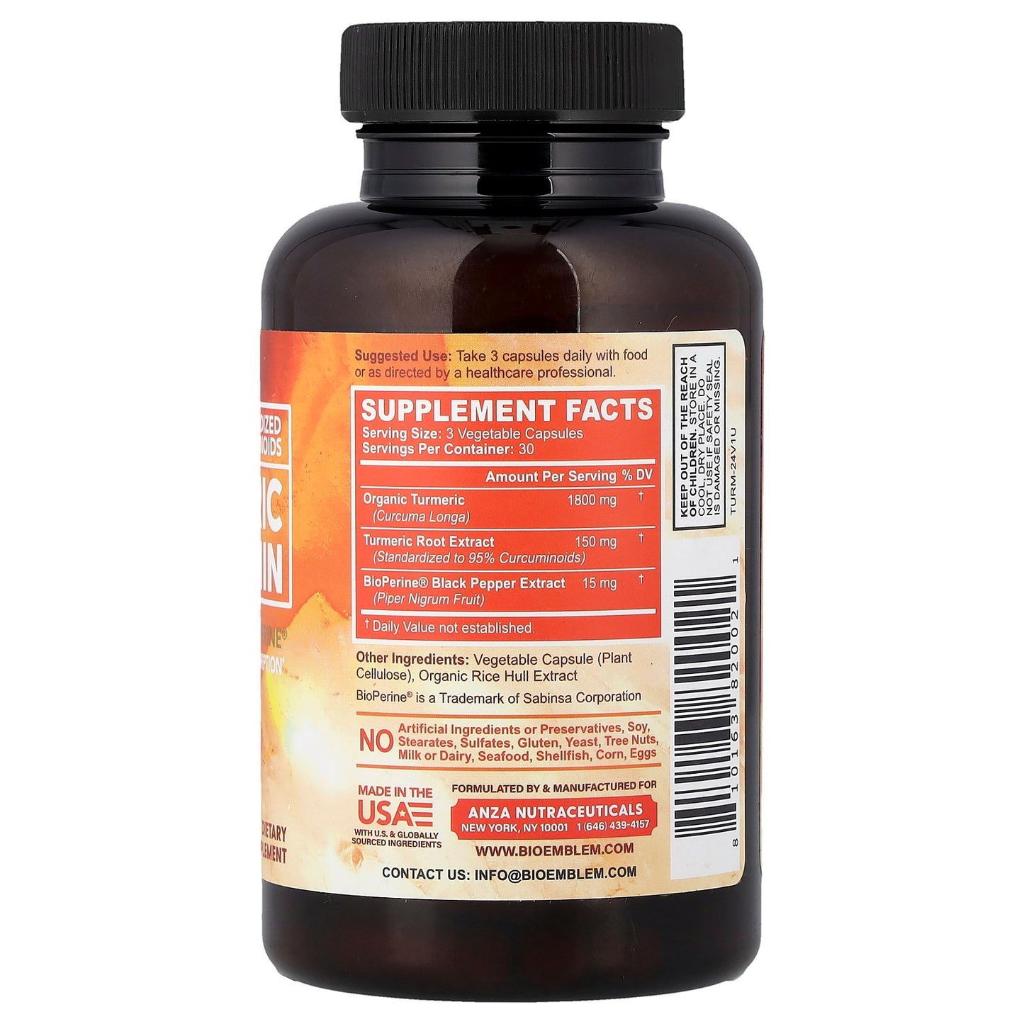 BioEmblem, Turmeric Curcumin, 90 Veggie Caps