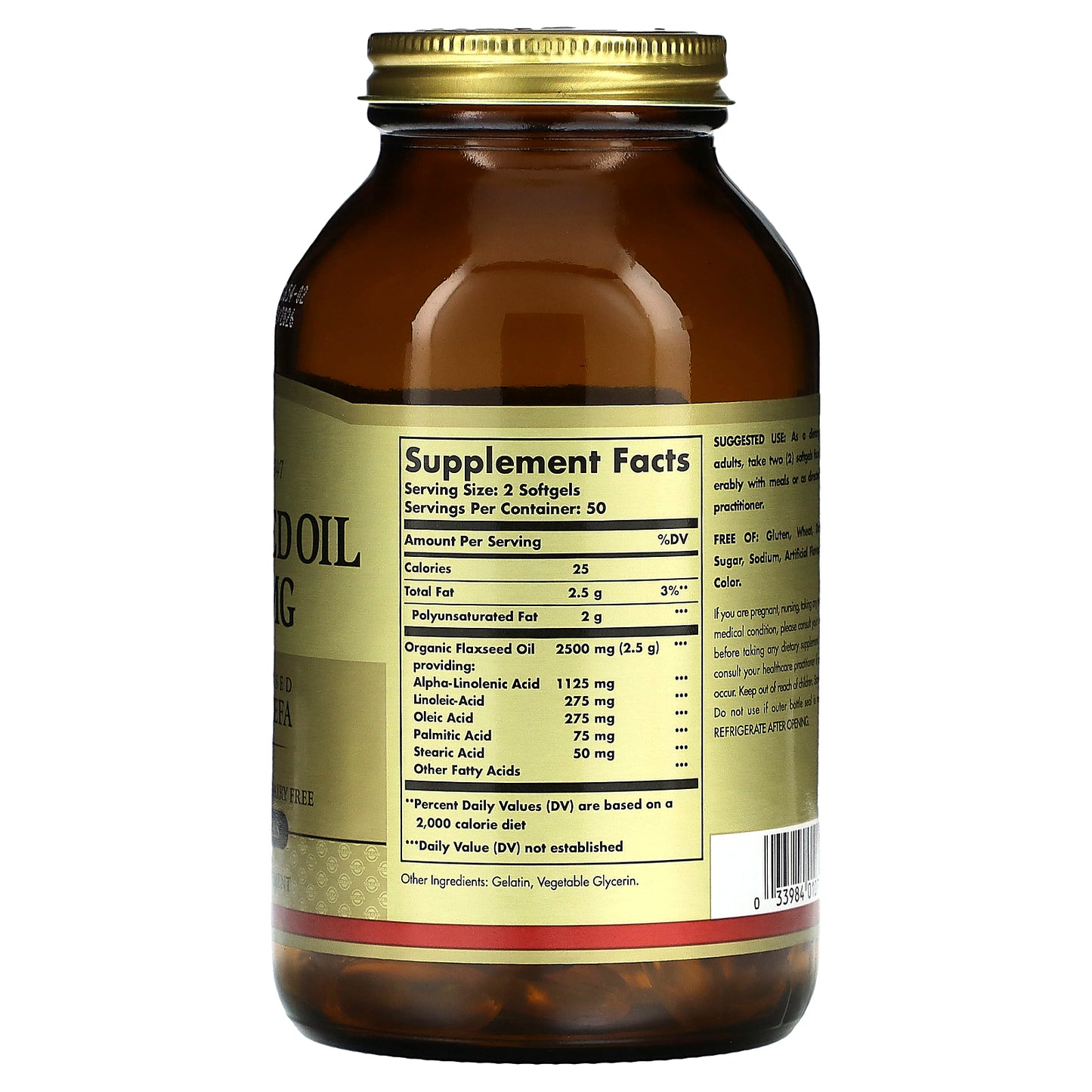 Solgar, Flaxseed Oil, 1,250 mg, 100 Softgels