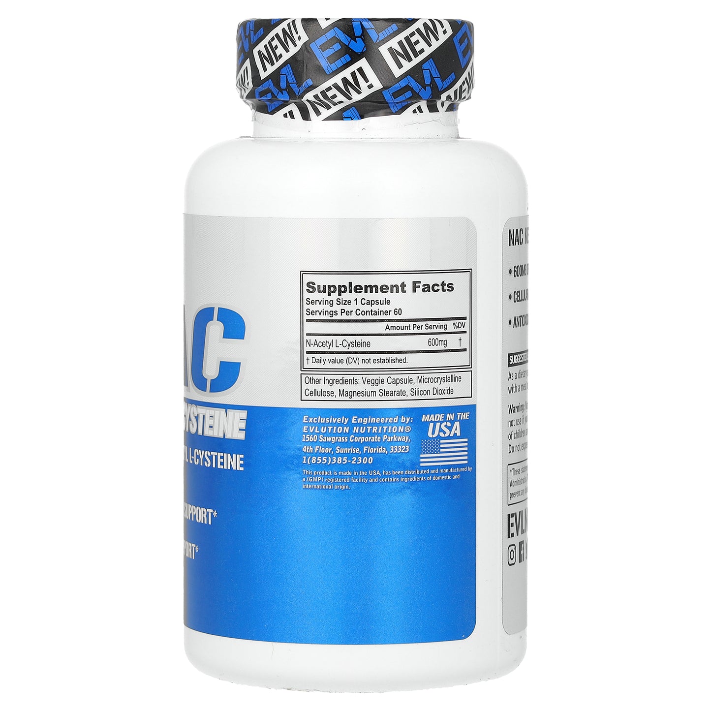 EVLution Nutrition, NAC, 600 mg, 60 Veggie Capsules