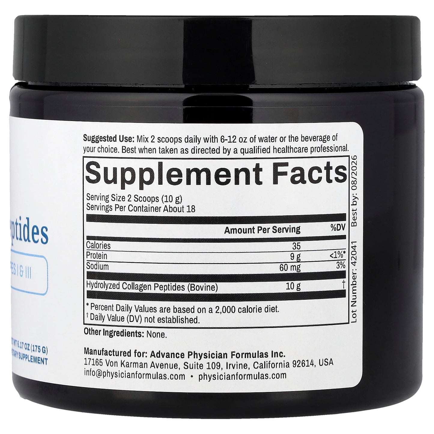 Advance Physician Formulas, Collagen Peptides, 6.17 oz (175 g)