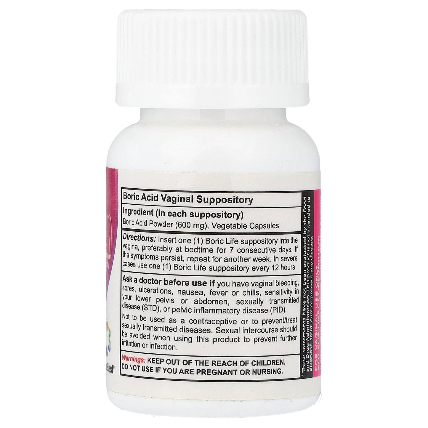 NutraBlast, Boric Life, Boric Acid, 600 mg, 14 Vaginal Suppositories