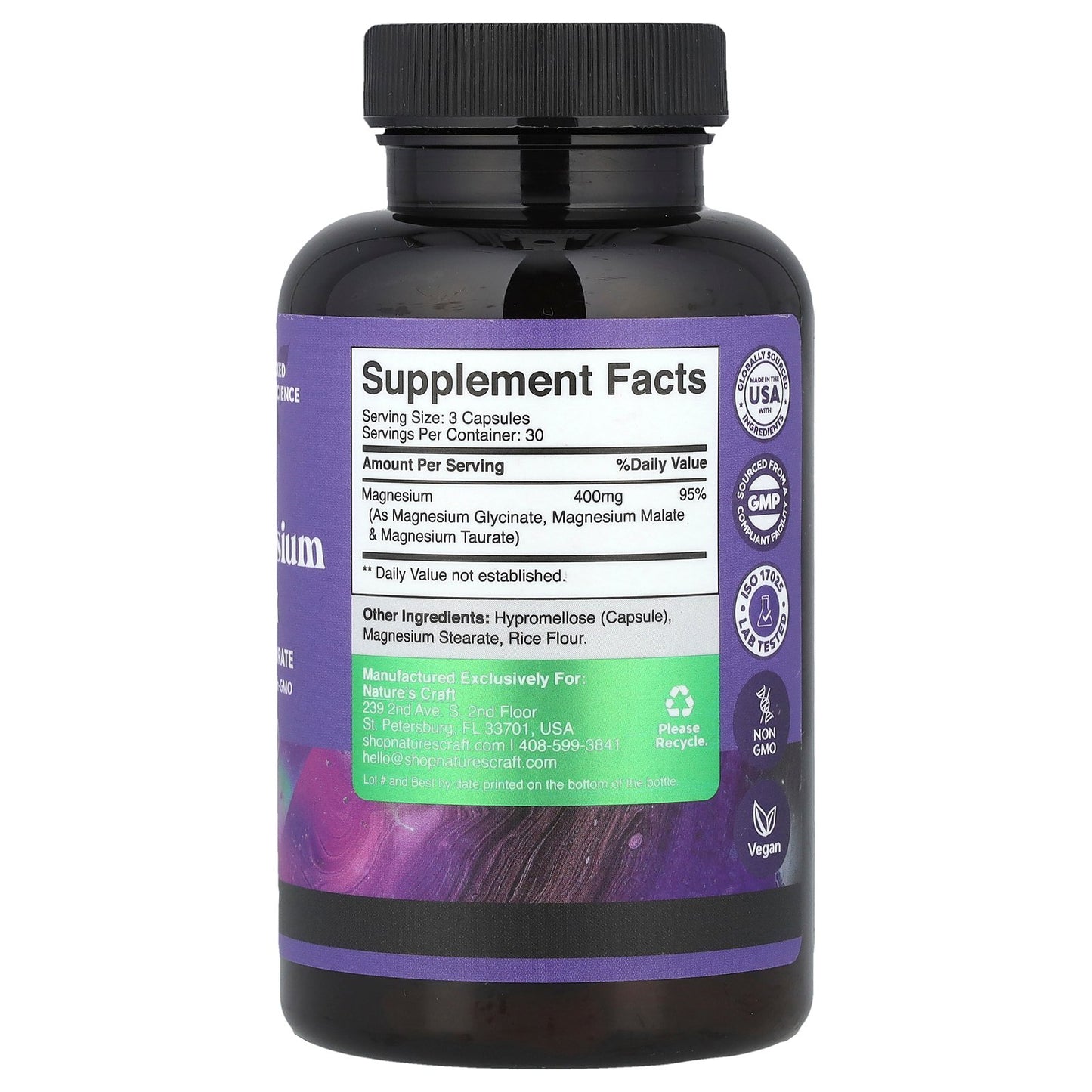 Nature's Craft, Triple Magnesium Complex, 90 Capsules (133 mg per Capsule)