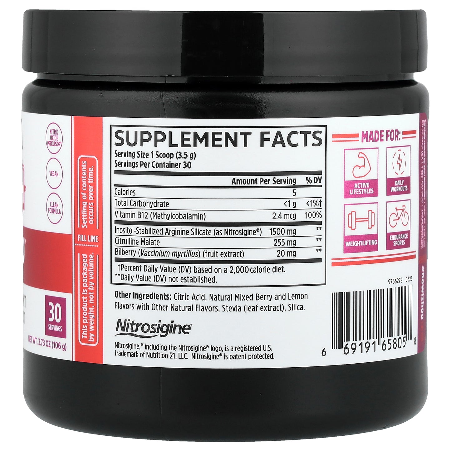 Zhou Nutrition, Lite Up™, Non-Stimulant Pre-Workout, Berry Lemonade, 3.73 oz (106 g)