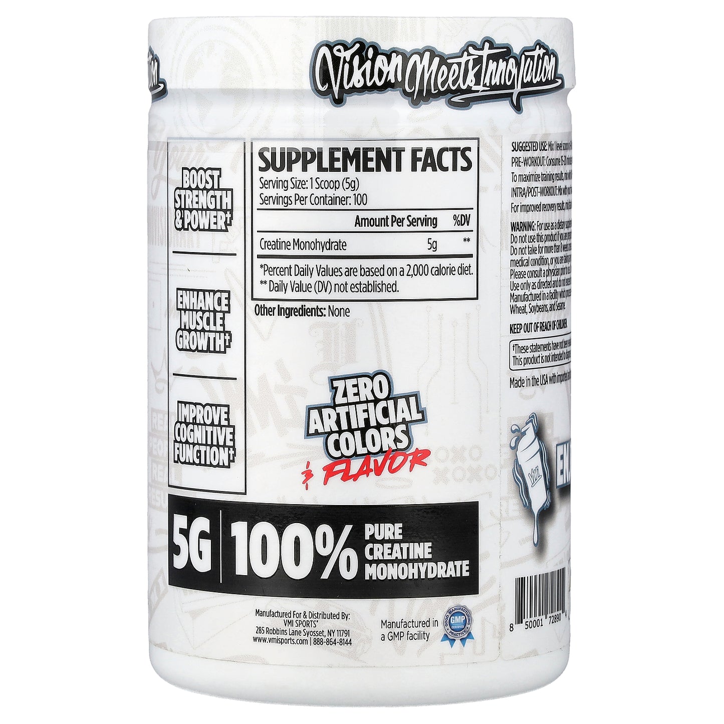 VMI Sports, Creatine Monohydrate, Unflavored, 17.6 oz (500 g)