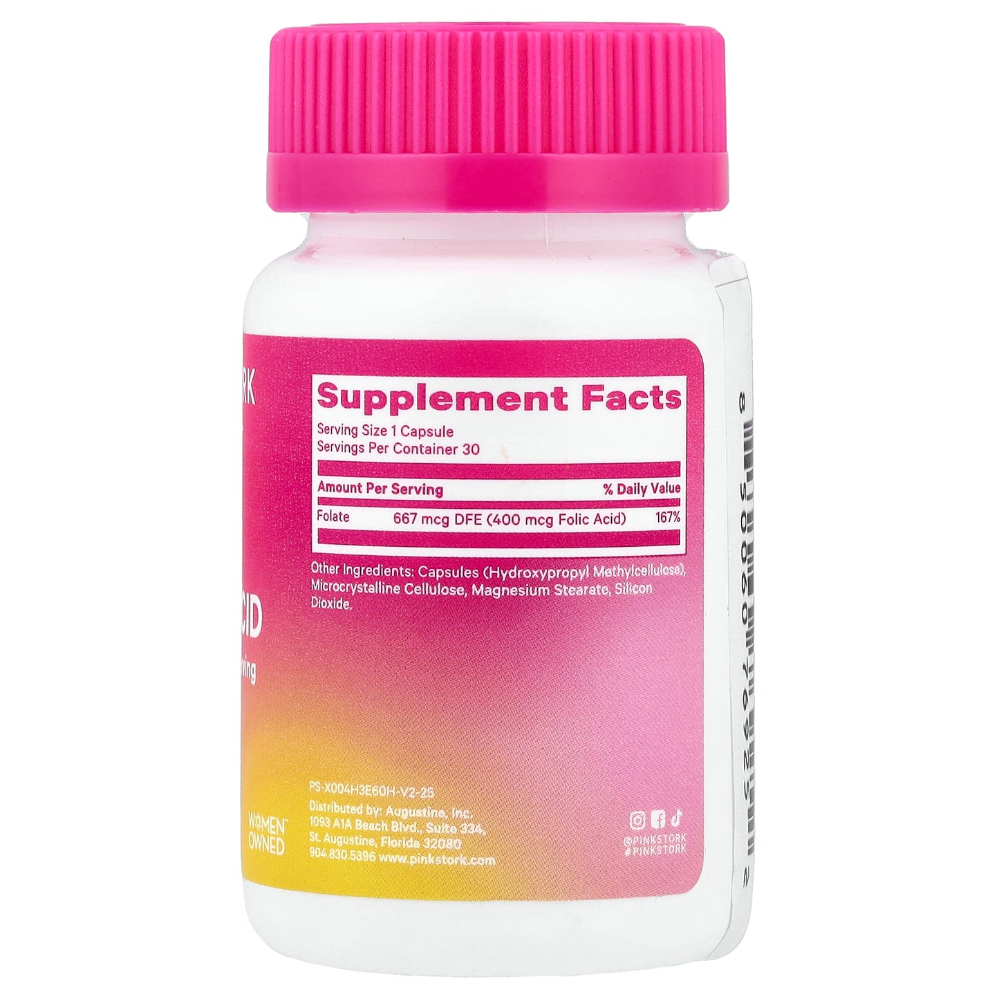 Pink Stork, Folic Acid, 400 mcg, 30 Capsules