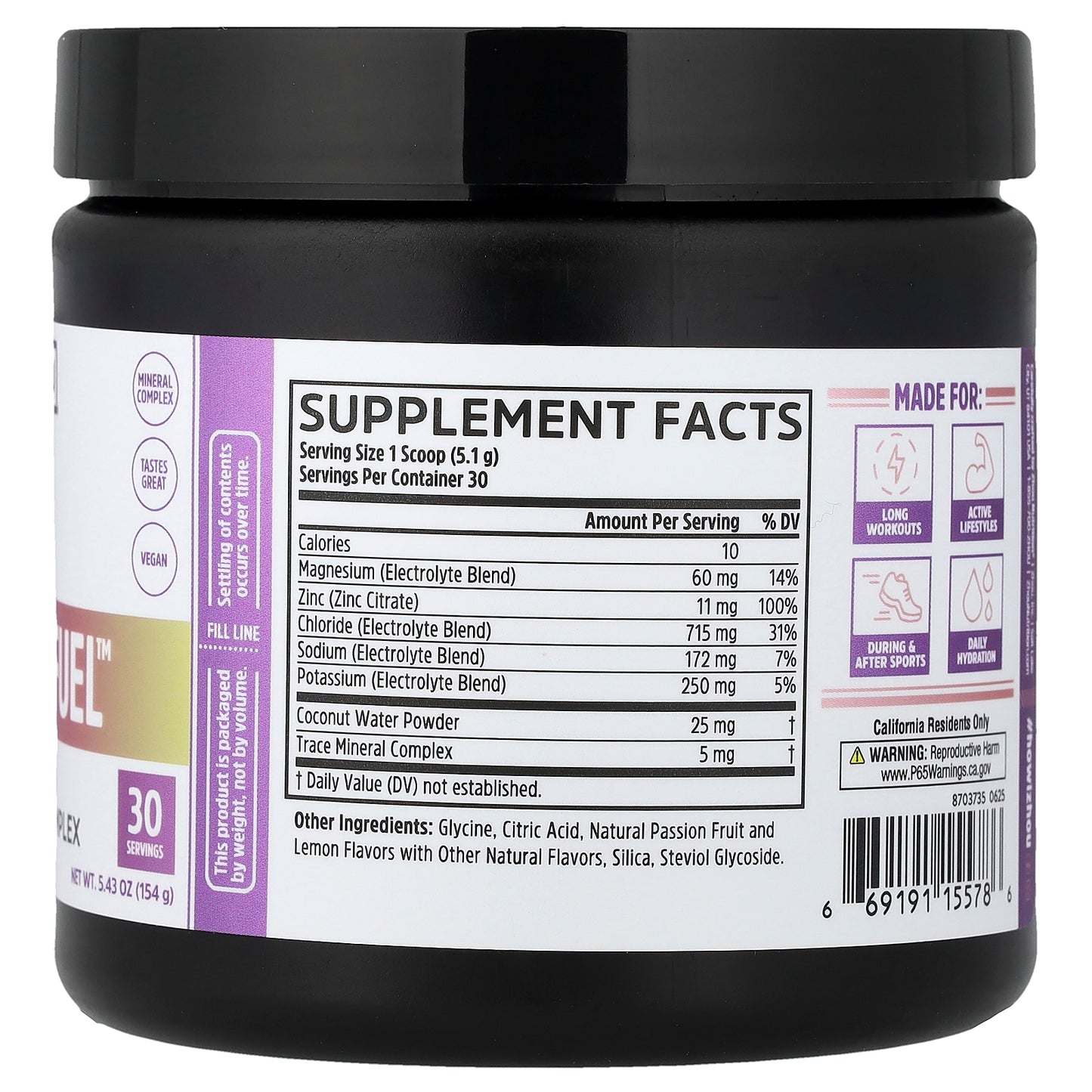 Zhou Nutrition, Hydro-Fuel™, Advanced Electrolyte Complex, Passionfruit Lemonade, 5.43 oz (154 g)