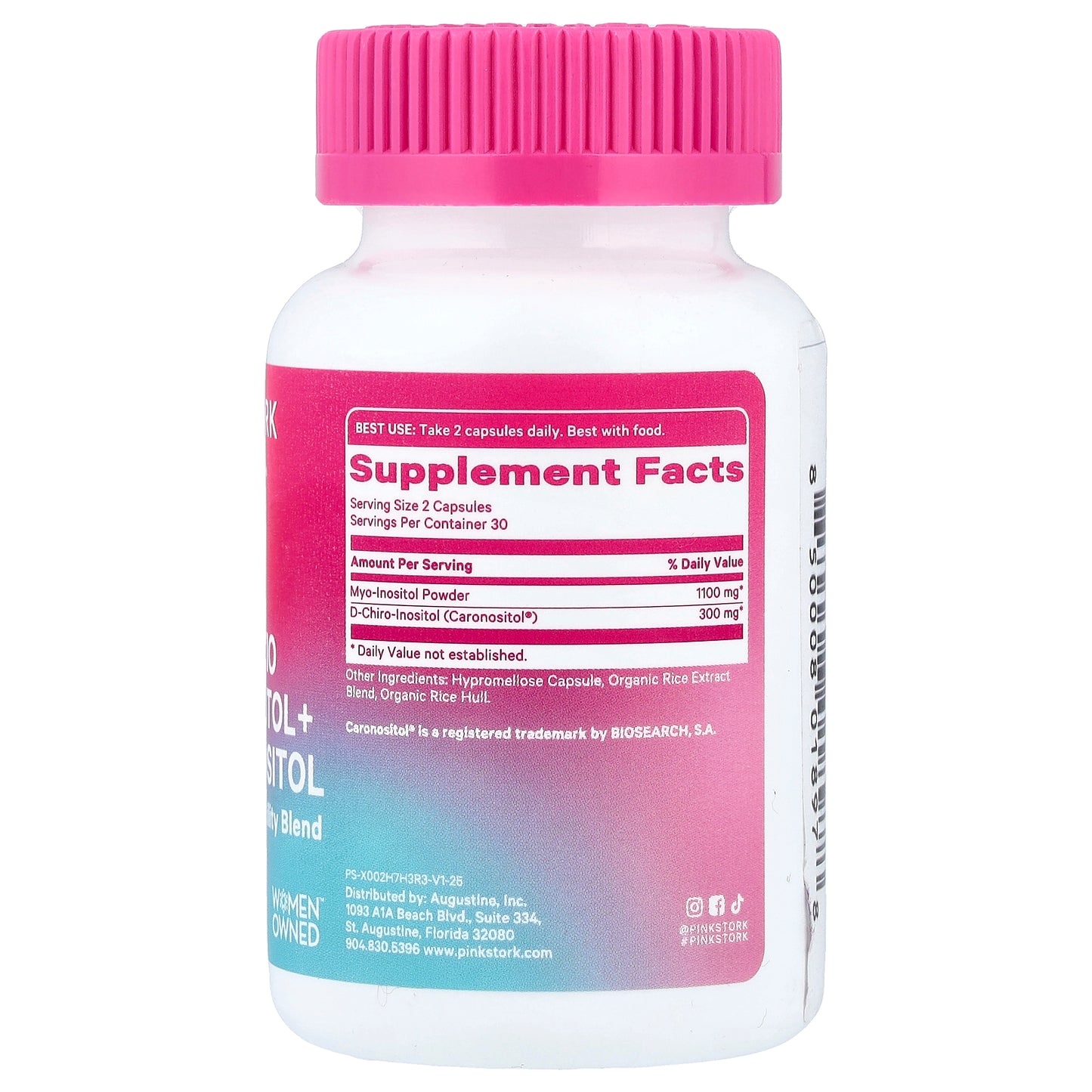 Pink Stork, 3.6:1 Ratio Myo-Inositol + D-Chiro-Inositol, 60 Capsules